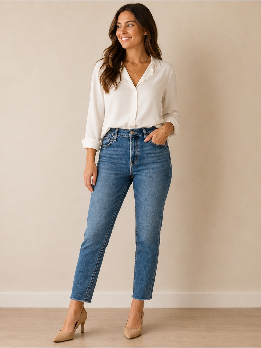 KUT From The Kloth Charlize High Rise Cigarette Jeans Size 4 Raw Hem Stretch